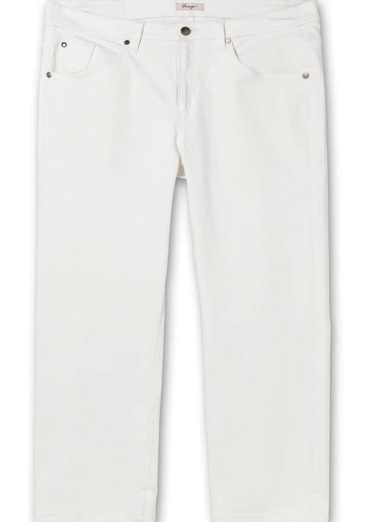 Schmale 7/8-Jeans mit Kontrasttape innen am Saum