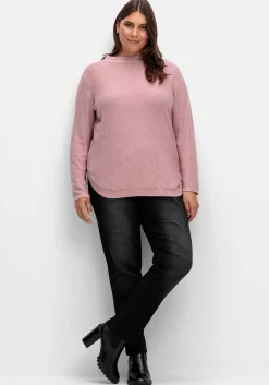 Schmale Jeans mit Rippstrick-Dehnbund