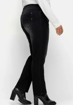 Schmale Jeans mit Rippstrick-Dehnbund