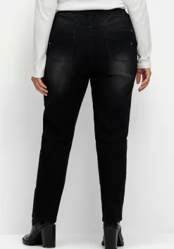 Schmale Jeans mit Rippstrick-Dehnbund