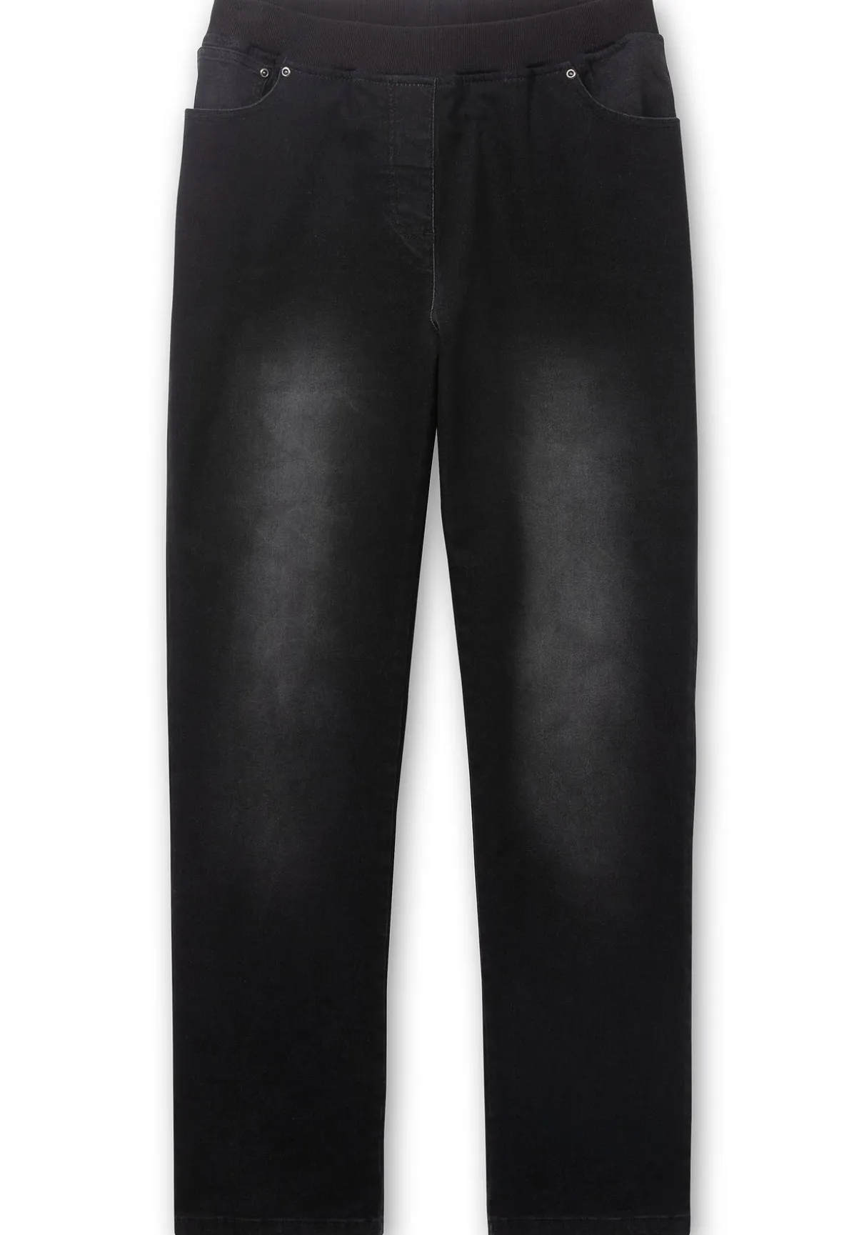 Schmale Jeans mit Rippstrick-Dehnbund