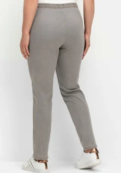 Schmale Jeans mit Stretchbund, ohne Taschen