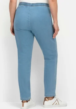 Schmale Jeans mit Stretchbund, ohne Taschen