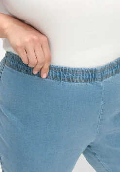 Schmale Jeans mit Stretchbund, ohne Taschen