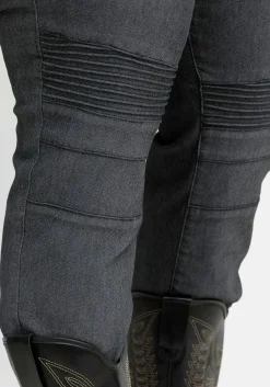 Schmale Jeans mit Ziernieten und Biesen