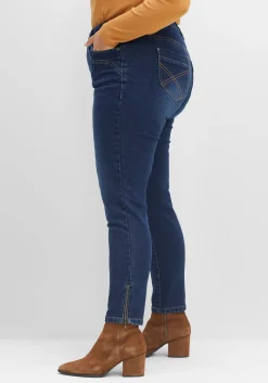 Schmale Jeans mit Zippern am Saumabschluss