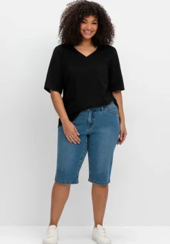 Schmale Jeans-Bermuda im Curvy-Schnitt VERENA