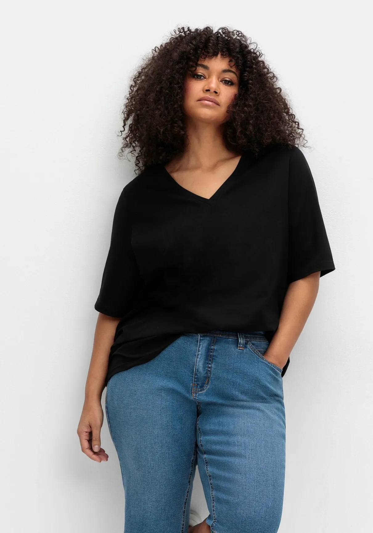 Schmale Jeans-Bermuda im Curvy-Schnitt VERENA