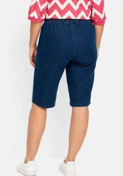 Schmale Jeans-Bermudas, mit Gummibund