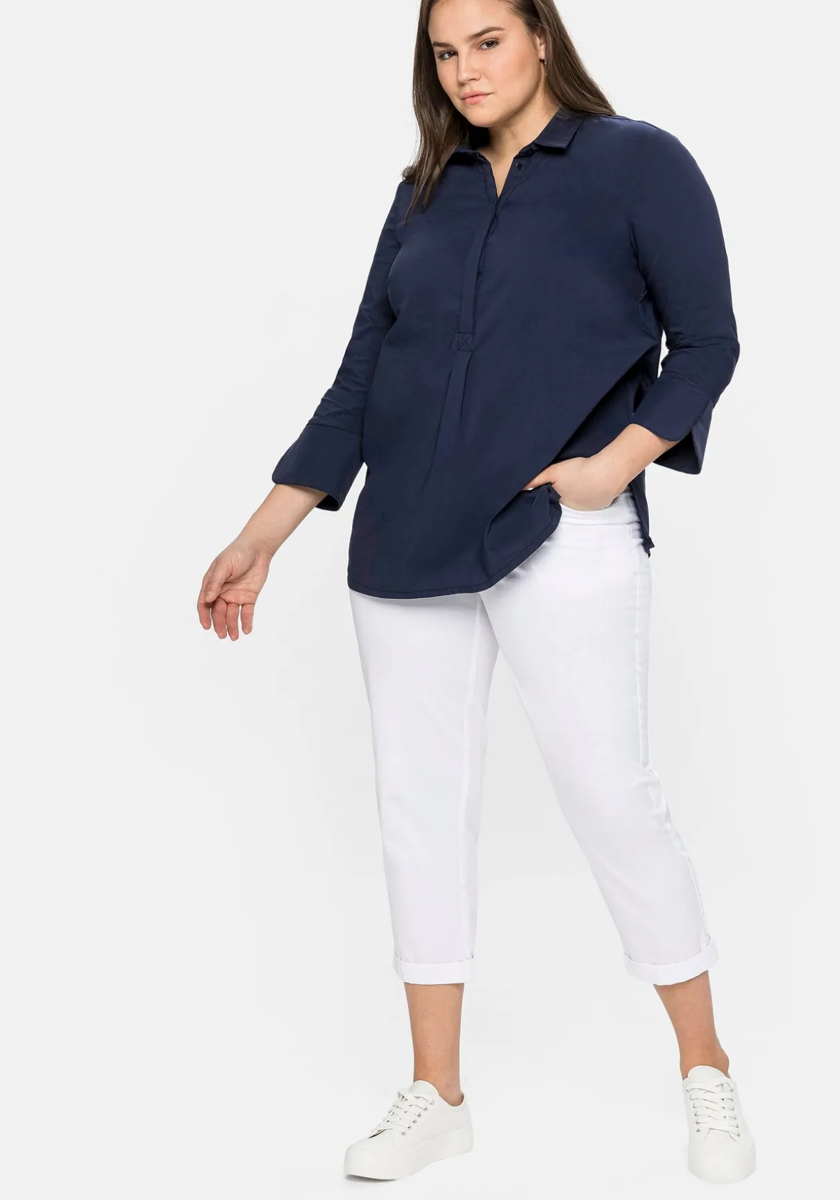 Schmale Stretch-Hose in 7/8-Länge