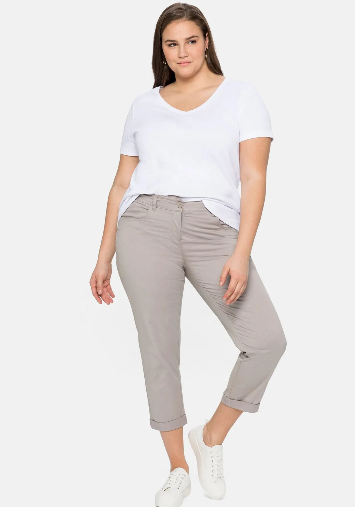 Schmale Stretch-Hose in 7/8-Länge