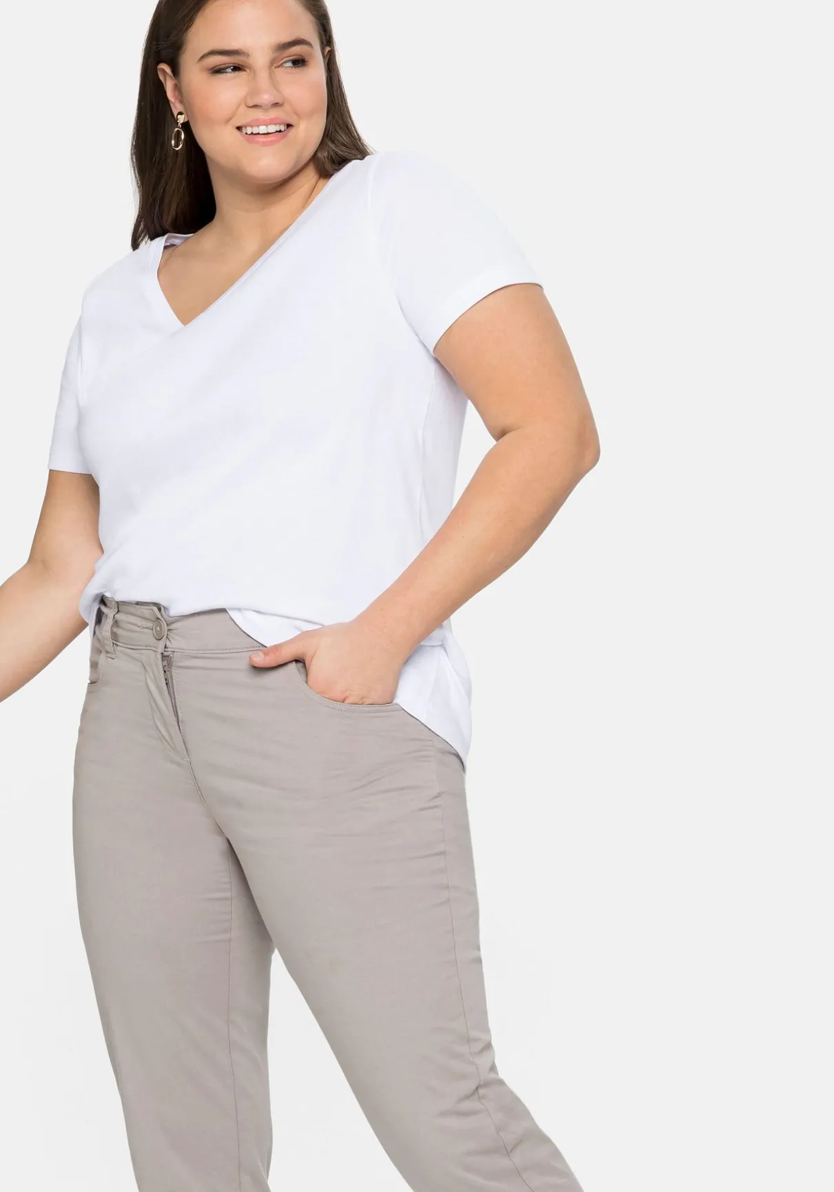 Schmale Stretch-Hose in 7/8-Länge