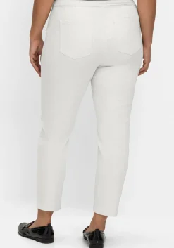 Schmale 7/8-Stretchhose mit elastischem Bund
