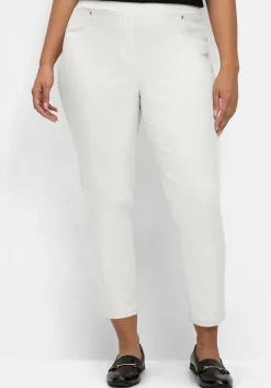 Schmale 7/8-Stretchhose mit elastischem Bund