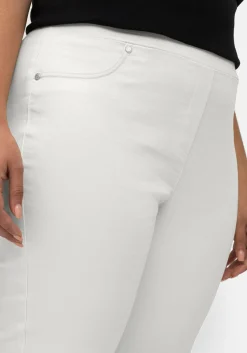 Schmale 7/8-Stretchhose mit elastischem Bund