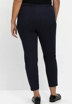 Schmale 7/8-Stretchhose mit elastischem Bund