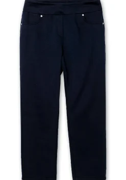 Schmale 7/8-Stretchhose mit elastischem Bund