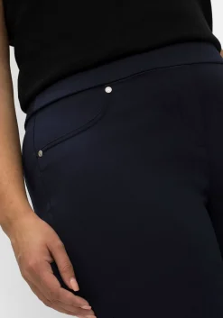 Schmale 7/8-Stretchhose mit elastischem Bund