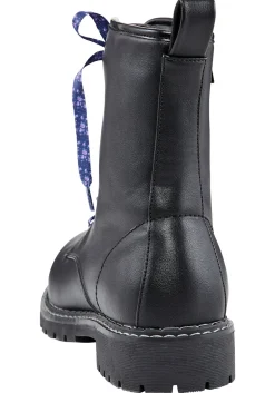 Schnürboots in Crinkle-Optik