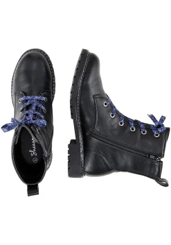 Schnürboots in Crinkle-Optik