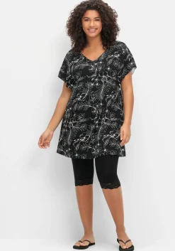 Set aus floralem Jerseyshirt und 3/4-Leggings