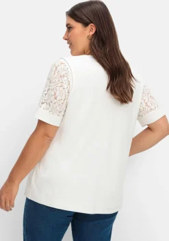 Set aus Spitzenshirt und Weste