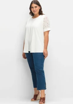 Set aus Spitzenshirt und Weste