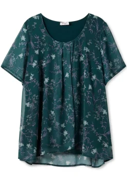 Shirt aus Chiffon mit Alloverdruck und Falten von