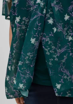 Shirt aus Chiffon mit Alloverdruck und Falten von