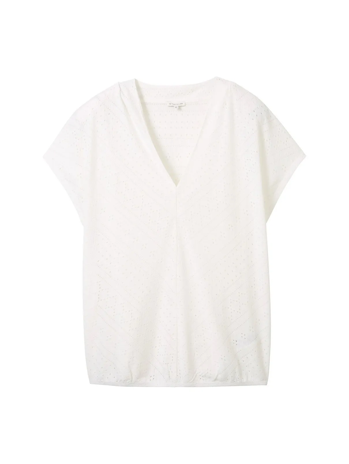 Shirt im Ajourmuster, mit elastischem Bund