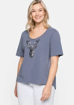 Shirt im Trachtenlook, mit Pailletten