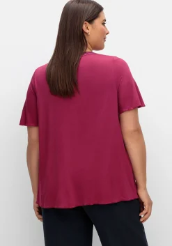 Shirt in A-Linie mit dekorativer Blende, aus Viskose-Jersey