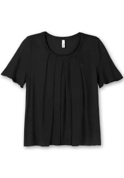 Shirt in A-Linie mit dekorativer Blende, aus Viskose-Jersey