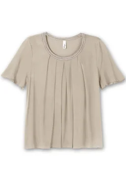 Shirt in A-Linie mit dekorativer Blende, aus Viskose-Jersey