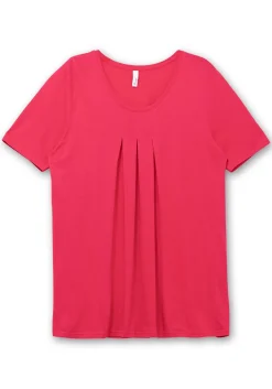 Shirt in A-Linie, mit Kellerfalten am Ausschnitt