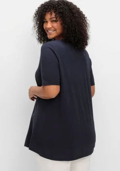 Shirt in A-Linie, mit Kellerfalten am Ausschnitt