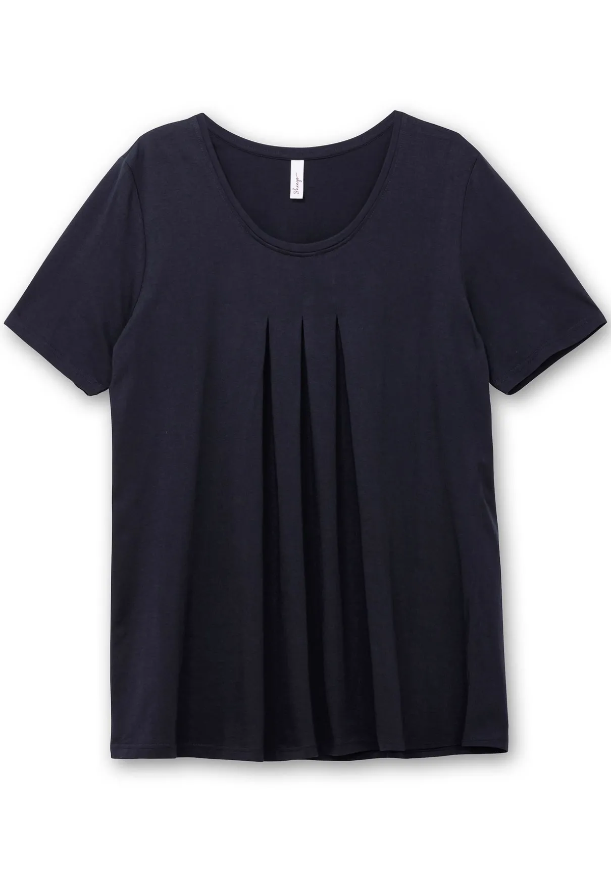 Shirt in A-Linie, mit Kellerfalten am Ausschnitt