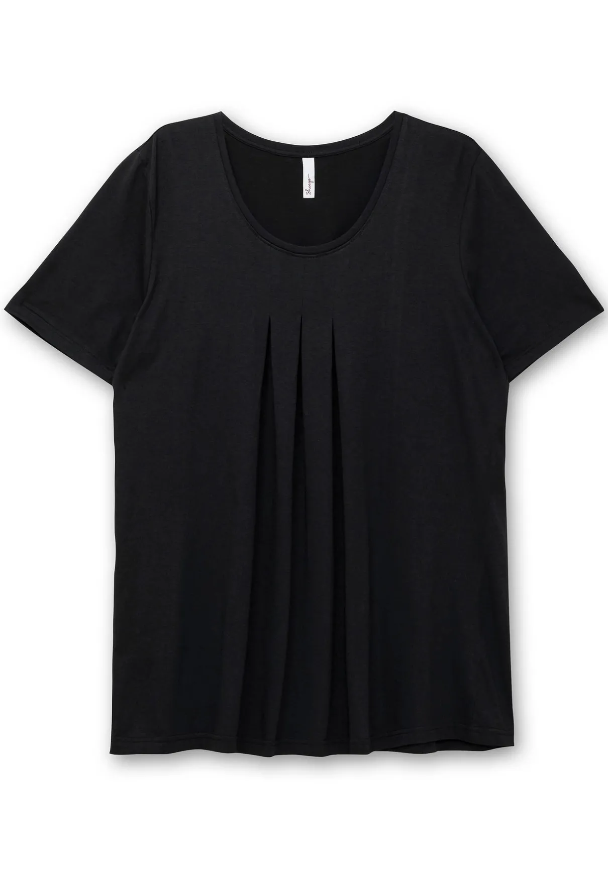 Shirt in A-Linie, mit Kellerfalten am Ausschnitt