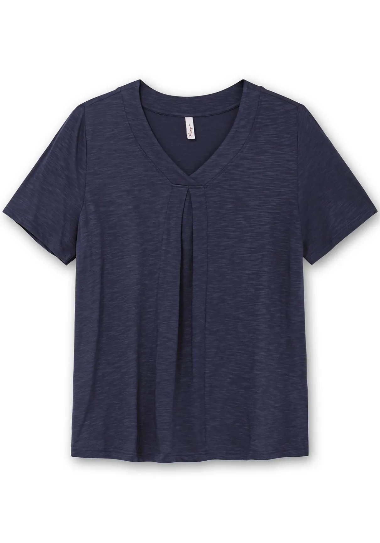 Shirt in A-Linie, mit V-Ausschnitt und Kellerfalte