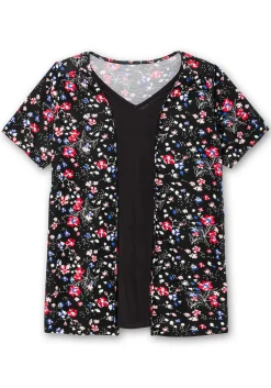Shirt in 2-in-1-Optik, mit Blumendruck