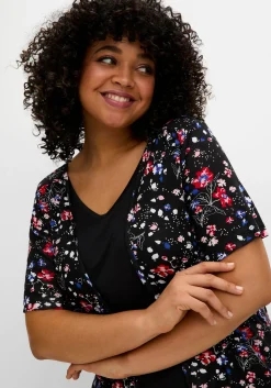 Shirt in 2-in-1-Optik, mit Blumendruck