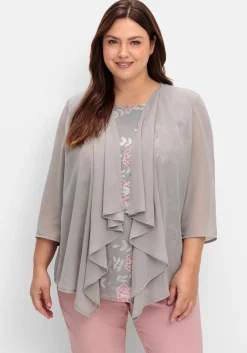 Shirt in 2-in-1-Optik mit Einsatz aus Mesh