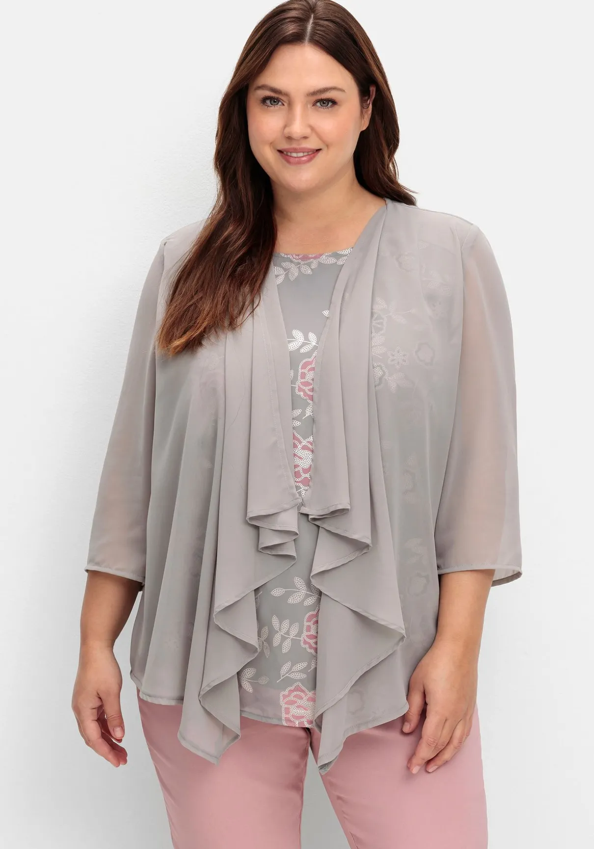 Shirt in 2-in-1-Optik mit Einsatz aus Mesh