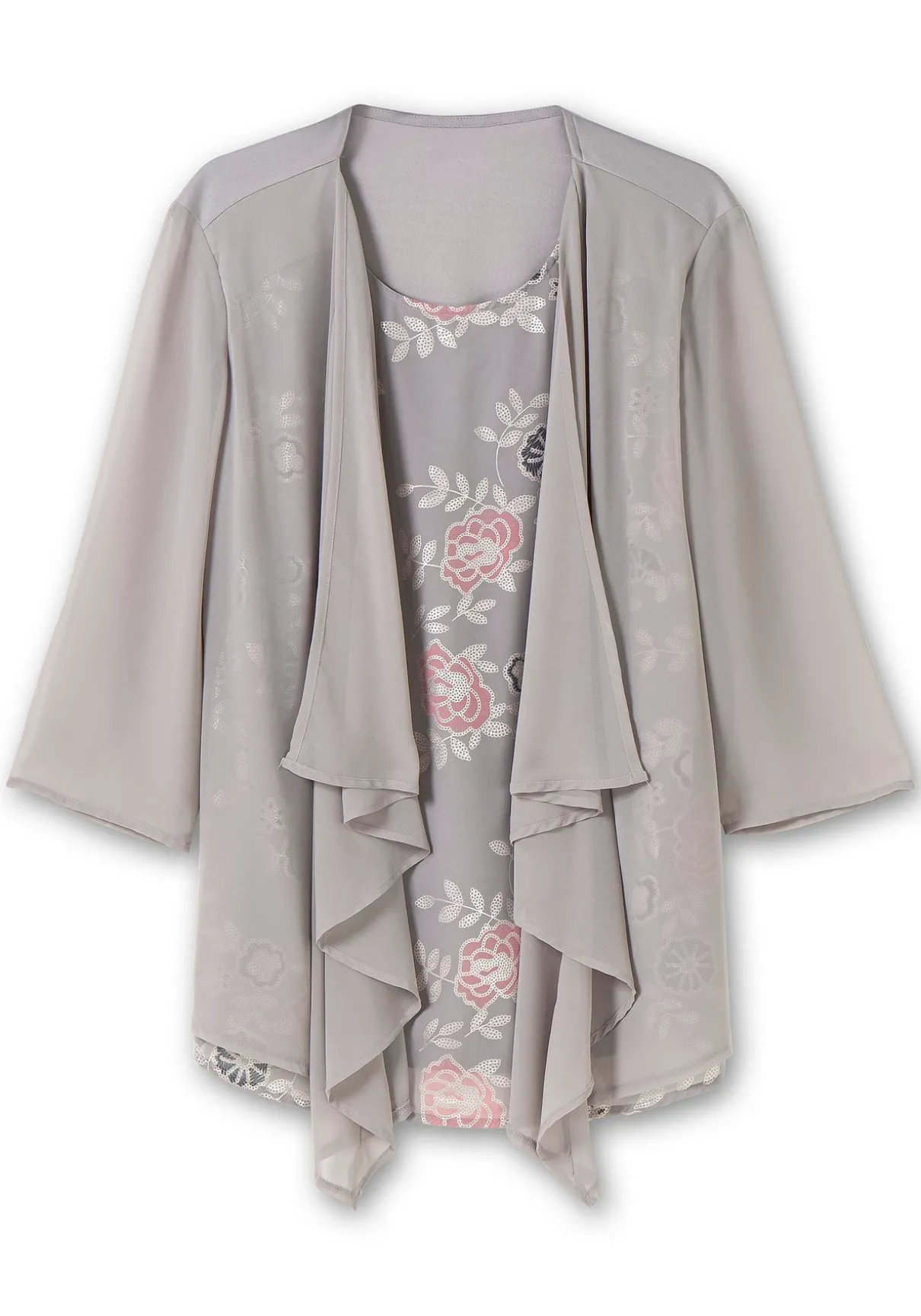 Shirt in 2-in-1-Optik mit Einsatz aus Mesh