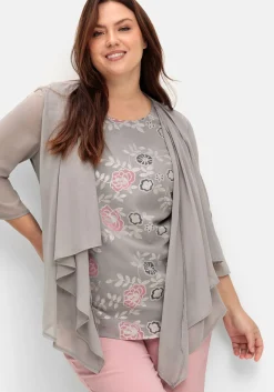 Shirt in 2-in-1-Optik mit Einsatz aus Mesh