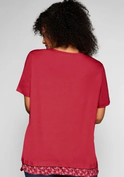 Shirt in 2-in-1-Optik mit Print und Tunnelzug