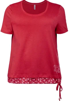 Shirt in 2-in-1-Optik mit Print und Tunnelzug