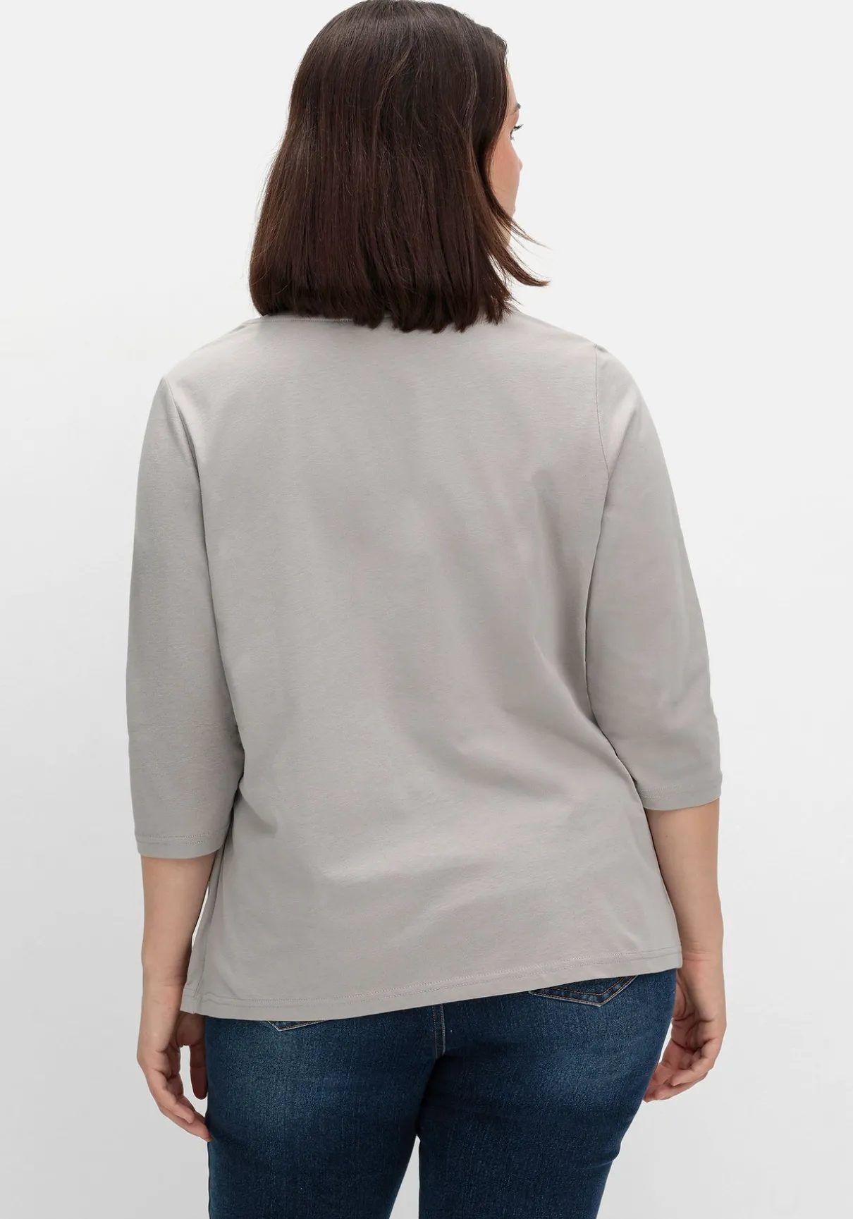 Shirt in 2-in-Optik, mit 3/4-Ärmeln und Glitzerdetail