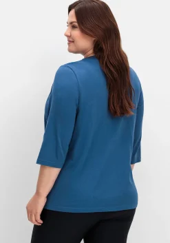 Shirt in 2-in-Optik, mit 3/4-Ärmeln und Glitzerdetail