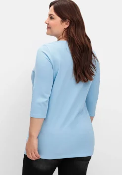 Shirt in Piqué-Qualität mit 3/4-Ärmeln